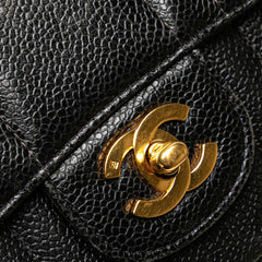 シャネル マドモアゼル ココマーク チェーンショルダーバッグ ブラック キャビアスキン レディース CHANEL 【中古】