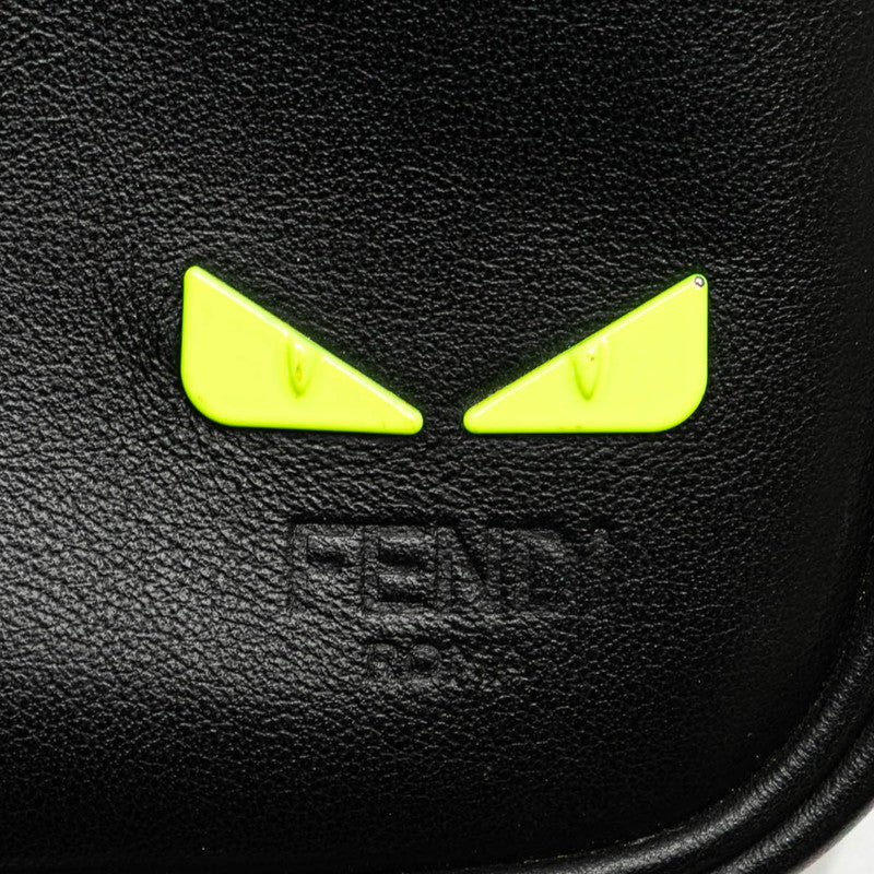 フェンディ アイシーユー 斜め掛け ショルダーバッグ 7VA456 ブラック ネオンイエロー カーフレザー メンズ FENDI 【中古】