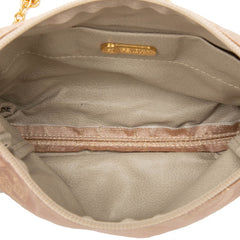 フェンディ ズッカ ラメ チェーン ショルダーバッグ ピンク ベージュ キャンバス レディース FENDI 【中古】