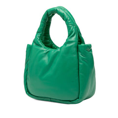 プラダ 三角ロゴプレート ミニハンドバッグ ショルダーバッグ 2WAY 1BA359 グリーン レザー レディース PRADA 【中古】