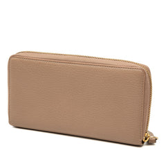 グッチ GGマーモント ラウンドファスナー 長財布 456117 ベージュ レザー レディース GUCCI 中古