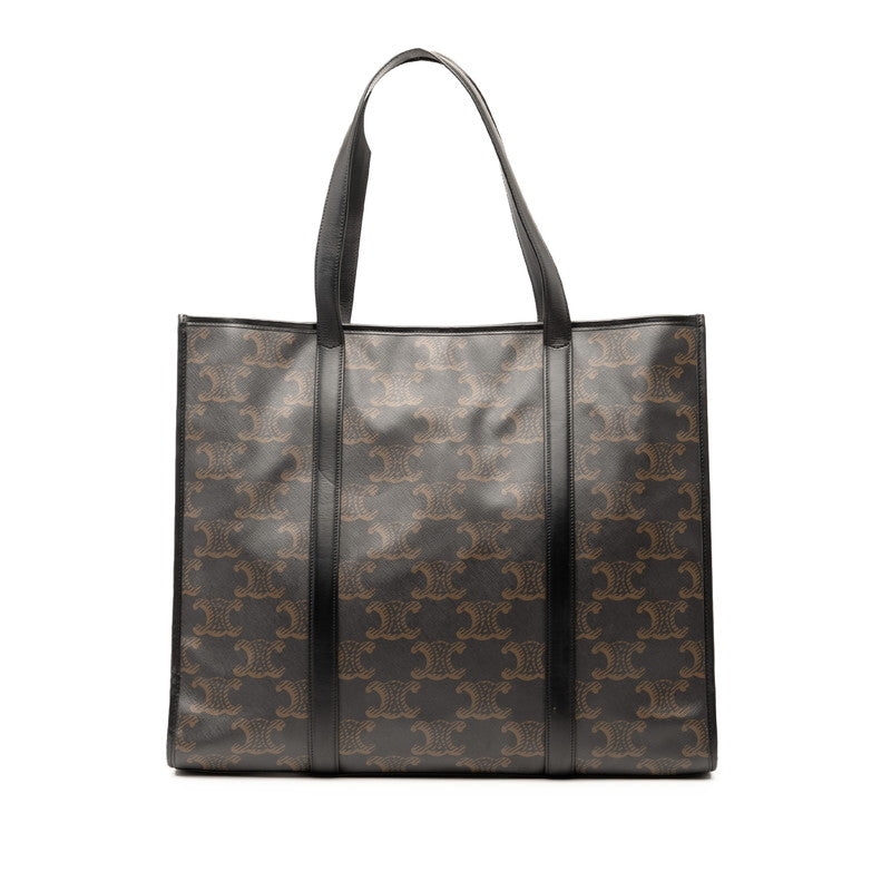 セリーヌ トリオンフ トートバッグ ショルダーバッグ ブラック ブラウン PVC レザー レディース CELINE 【中古】