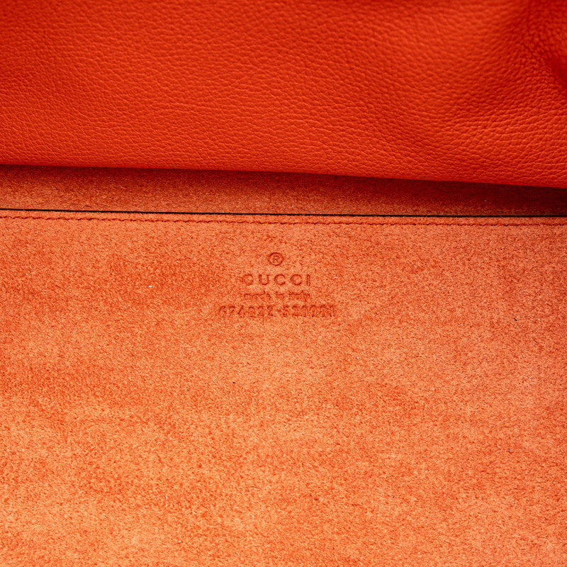 グッチ ロゴ ハンドバッグ ショルダーバッグ 2WAY 674822 オレンジ レザー レディース GUCCI 【中古】