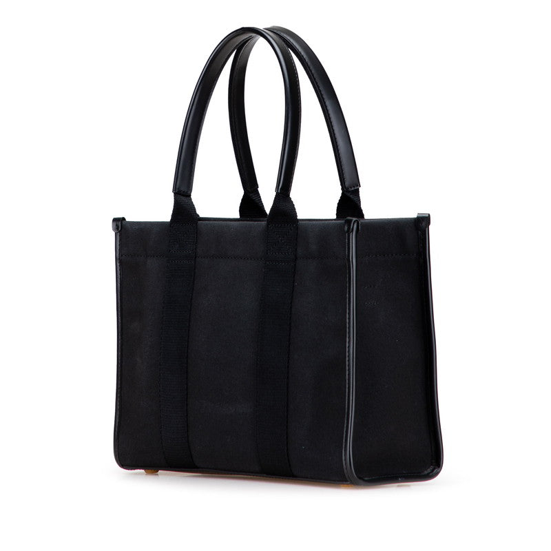 バレンシアガ ハードウェア スモール トートバッグ ショルダーバッグ 2WAY 671402 ブラック キャンバス レザー レディース BALENCIAGA 【中古】