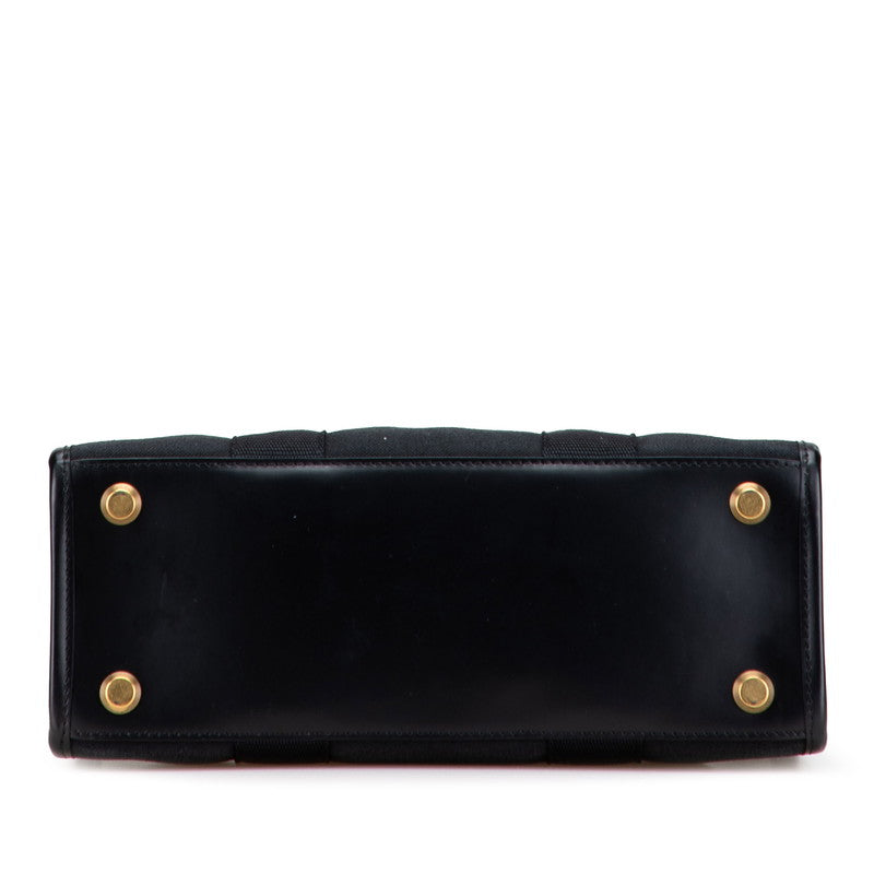 バレンシアガ ハードウェア スモール トートバッグ ショルダーバッグ 2WAY 671402 ブラック キャンバス レザー レディース BALENCIAGA 【中古】