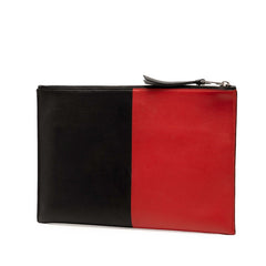 ロエベ アナグラム バイカラー クラッチバッグ セカンドバッグ ブラック レッド レザー レディース LOEWE 【中古】