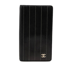 シャネル マドモアゼルライン ココマーク ロングウォレット 長財布 ブラック ラムスキン レディース CHANEL 【中古】
