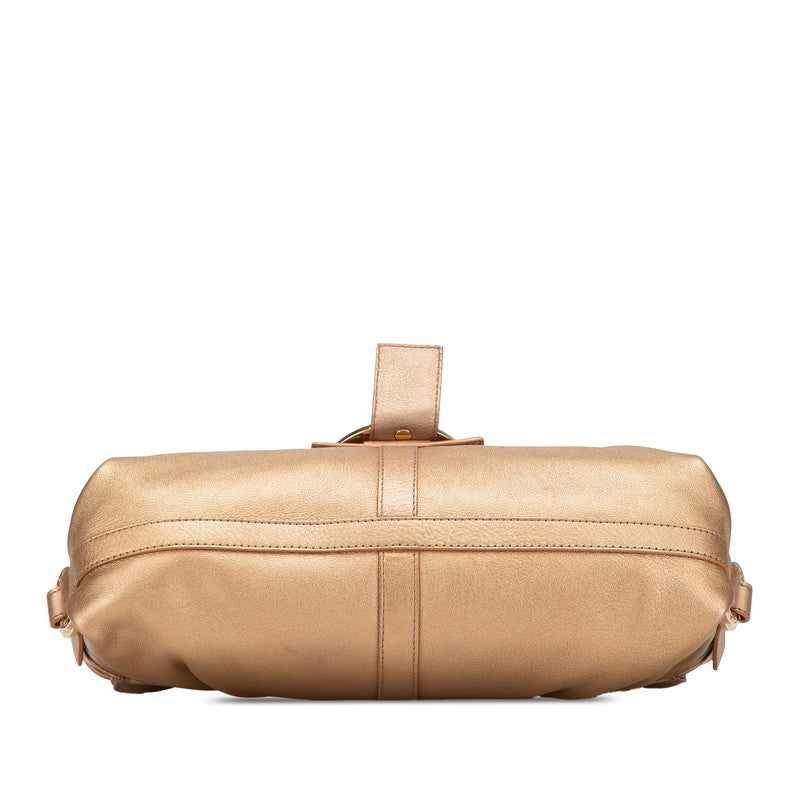 ブルガリ チャンドラ 斜め掛け ショルダーバッグ ゴールド レザー レディース BVLGARI 【中古】