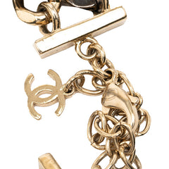 シャネル ココマーク チェーン ネックレス ゴールド ブラック メッキ メタル ラインストーン レディース CHANEL 【中古】