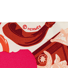エルメス ツイリー Tout en Carre～ 全てはカレの中に～ スカーフ ピンク マルチカラー シルク レディース HERMES 【中古】