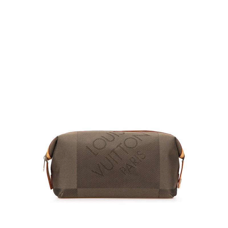 ルイ ヴィトン ダミエ ジェアン トゥルース アルバトロス ポーチ M93089 テール カーキ キャンバス レザー レディース LOUIS VUITTON 【中古】