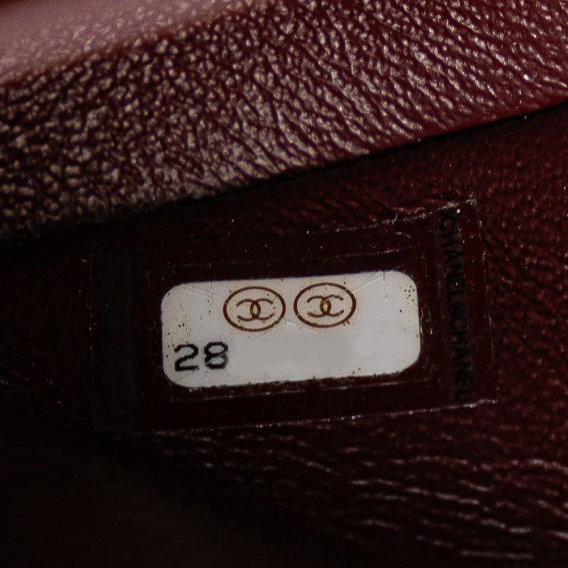 シャネル マトラッセ25 ダブルフラップ ココマーク チェーン ショルダーバッグ ブラック キャビアスキン レディース CHANEL 【中古】
