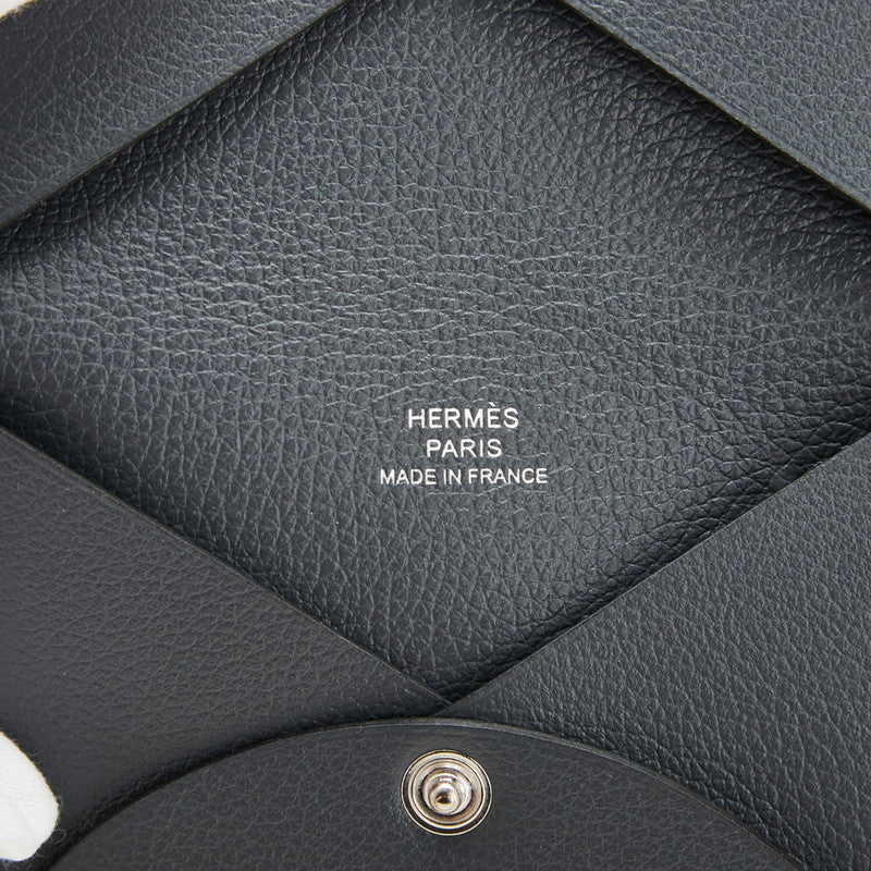 エルメス カルヴィ コインケース カードケース 名刺入れ グレー ヴォーエプソン レディース HERMES 【中古】