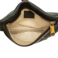グッチ シェリーライン ボディバッグ ウエストバッグ 527792 ブラック レザー レディース GUCCI 中古