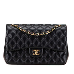 シャネル マトラッセ ココマーク Wフラップ チェーン ショルダーバッグ ハンドバッグ ブラック ラムスキン レディース CHANEL 【中古】