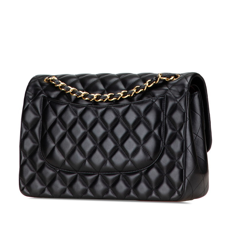 シャネル マトラッセ ココマーク Wフラップ チェーン ショルダーバッグ ハンドバッグ ブラック ラムスキン レディース CHANEL 【中古】
