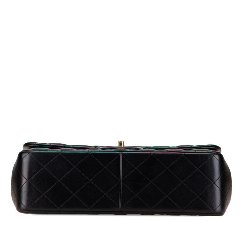 シャネル マトラッセ ココマーク Wフラップ チェーン ショルダーバッグ ハンドバッグ ブラック ラムスキン レディース CHANEL 【中古】
