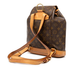 ルイ ヴィトン モノグラム モンスリMM リュック バックパック M51136 ブラウン PVC レザー レディース LOUIS VUITTON 中古