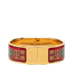 エルメス エマイユGM ロケ 七宝焼き ブレスレット バングル ゴールド レッド マルチカラー メッキ レディース HERMES 【中古】