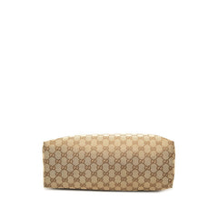 グッチ GGキャンバス シェリーライン 斜め掛け ショルダーバッグ 189751 ブラウン ベージュ キャンバス レザー レディース GUCCI 中古