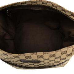 グッチ GGキャンバス シェリーライン 斜め掛け ショルダーバッグ 189751 ブラウン ベージュ キャンバス レザー レディース GUCCI 中古