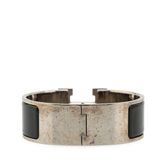 エルメス クリッククラックH GM ブレスレット シルバー ブラック メタル レディース HERMES 【中古】