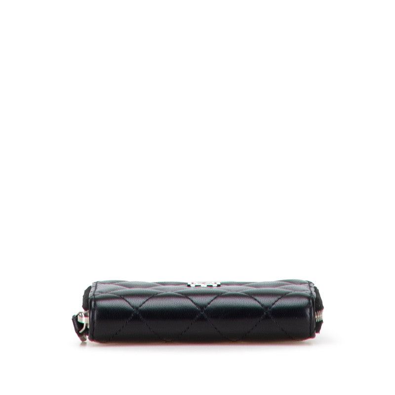 シャネル マトラッセ クラシック ジップコインパース ココマーク コインケース AP0216 ブラック ラムスキン レディース CHANEL 【中古】