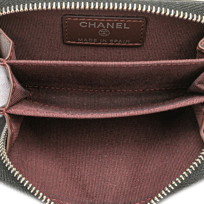 シャネル マトラッセ クラシック ジップコインパース ココマーク コインケース AP0216 ブラック ラムスキン レディース CHANEL 【中古】