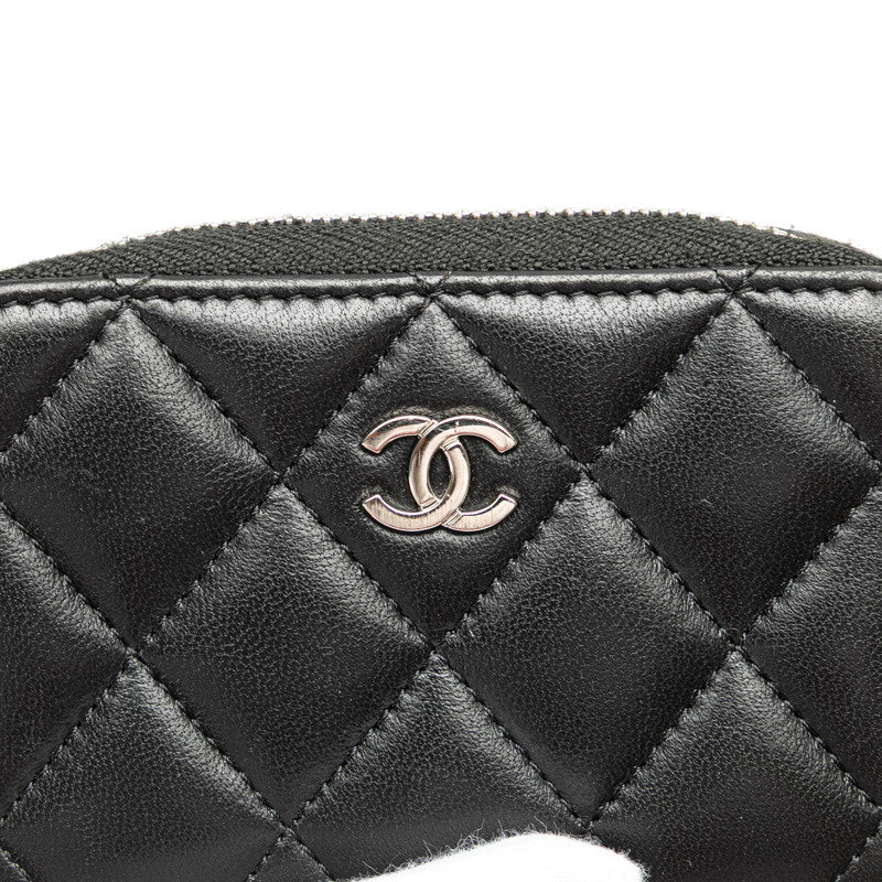 シャネル マトラッセ クラシック ジップコインパース ココマーク コインケース AP0216 ブラック ラムスキン レディース CHANEL 【中古】