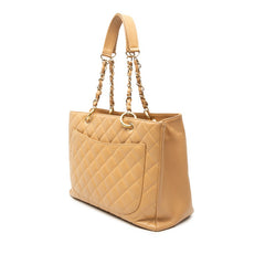 シャネル ココマーク マトラッセ GST チェーン トートバッグ A50995 ベージュ キャビアスキン レディース CHANEL 【中古】