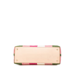 グッチ バンブー ハンドバッグ 137395 ピンク ブラウン マルチカラー キャンバス レザー レディース GUCCI 【中古】
