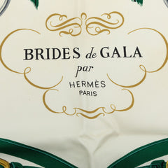 エルメス カレ90 BRIDES DE GALA ブリッド ドゥ ガラ スカーフ 大判 グリーン系 マルチカラー シルク レディース HERMES 中古