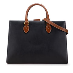 グッチ ロゴ ショルダーバッグ ハンドバッグ 2WAY 409530 ブラック ブラウン レザー レディース GUCCI 【中古】