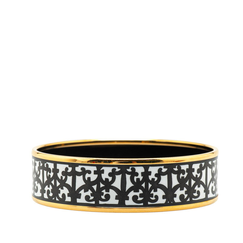 エルメス エマイユGM ガダルキヴィール バングル ブラック ゴールド メッキ レディース HERMES 【中古】