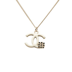 シャネル ココマーク チェーン ペンダント ネックレス 08A刻印 シルバー ホワイト メタル レディース CHANEL 中古