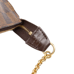 ルイ ヴィトン ダミエ エヴァ チェーン ハンドバッグ ショルダーバッグ 2WAY N55213 ブラウン PVC レザー レディース LOUIS VUITTON 中古