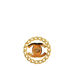 シャネル ココマーク ターンロック チェーン ブローチ ゴールド メッキ レディース CHANEL 【中古】