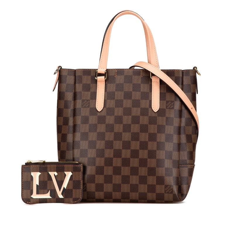 ルイ ヴィトン ダミエ ベルモントBB トートバッグ ショルダーバッグ 2WAY N60297 ブラウン ピンク PVC レザー レディース LOUIS VUITTON 【中古】
