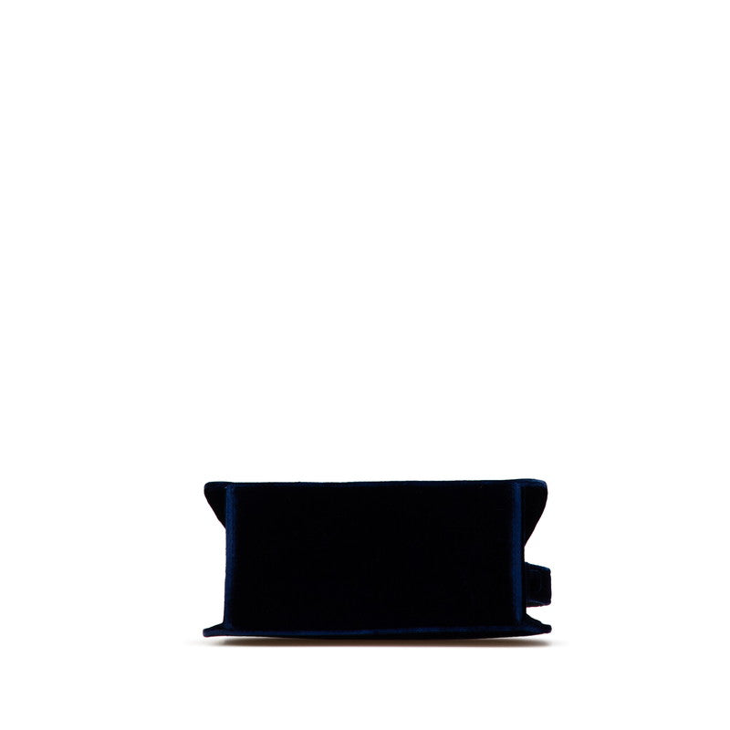 シャネル ココマーク ミニハンドバッグ ネイビー ベロア レディース CHANEL 【中古】