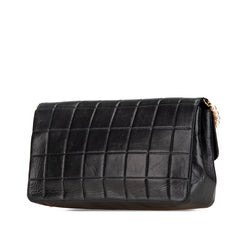 シャネル チョコバー ショルダーバッグ ブラック ラムスキン フェイクパール レディース CHANEL 【中古】