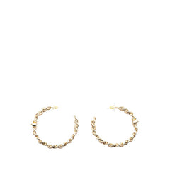 シャネル ターンロック チェーン モチーフ ピアス ゴールド メッキ レザー レディース CHANEL 【中古】