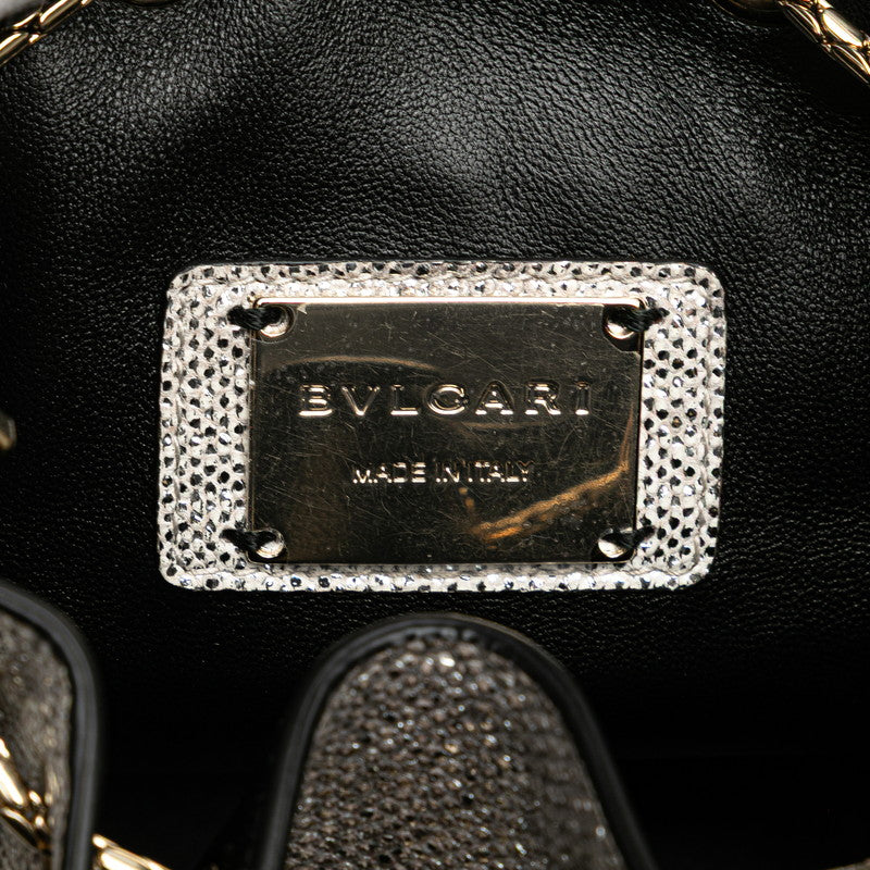 ブルガリ セルペンティフォーエバー バケットバッグ ショルダーバッグ シルバー レザー レディース BVLGARI 【中古】