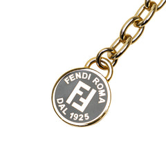 フェンディ チェーン ベルト ゴールド ブラック メッキ レザー レディース FENDI 【中古】