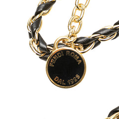 フェンディ チェーン ベルト ゴールド ブラック メッキ レザー レディース FENDI 【中古】