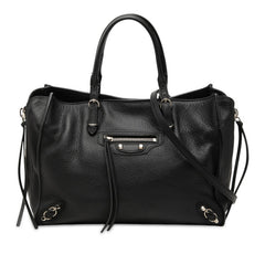バレンシアガ ペーパー A6 ハンドバッグ ショルダーバッグ 2WAY 370926 ブラック レザー レディース BALENCIAGA 【中古】
