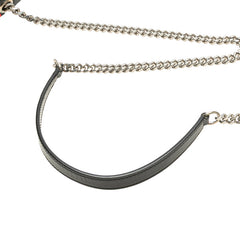 サンローラン リップスティック 口紅 モチーフ チェーン ショルダーバッグ ブラック レザー エナメル レディース SAINT LAURENT 【中古】
