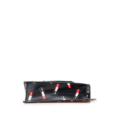 サンローラン リップスティック 口紅 モチーフ チェーン ショルダーバッグ ブラック レザー エナメル レディース SAINT LAURENT 【中古】
