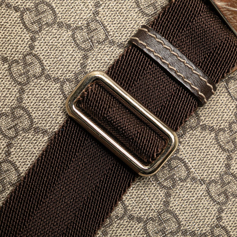グッチ GGスプリーム ウエストバッグ ボディバッグ 233269 ベージュ ブラウン PVC レザー レディース GUCCI 【中古】