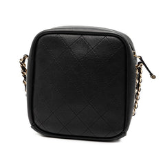 シャネル マトラッセ ココマーク チェーン ショルダーバッグ ブラック レザー レディース CHANEL 中古