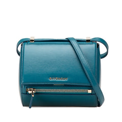 ジバンシー パンドラボックス ミニ 斜め掛け ショルダーバッグ ブルー レザー レディース Givenchy 【中古】